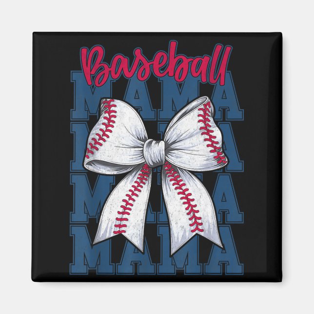 Íman Baseball Mama Coquette Bow Game Day Baseball Mom M (Frente)