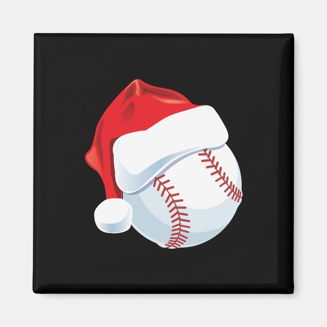 Íman Baseball Santa Hat Men Natal Para Rapazes (Frente)