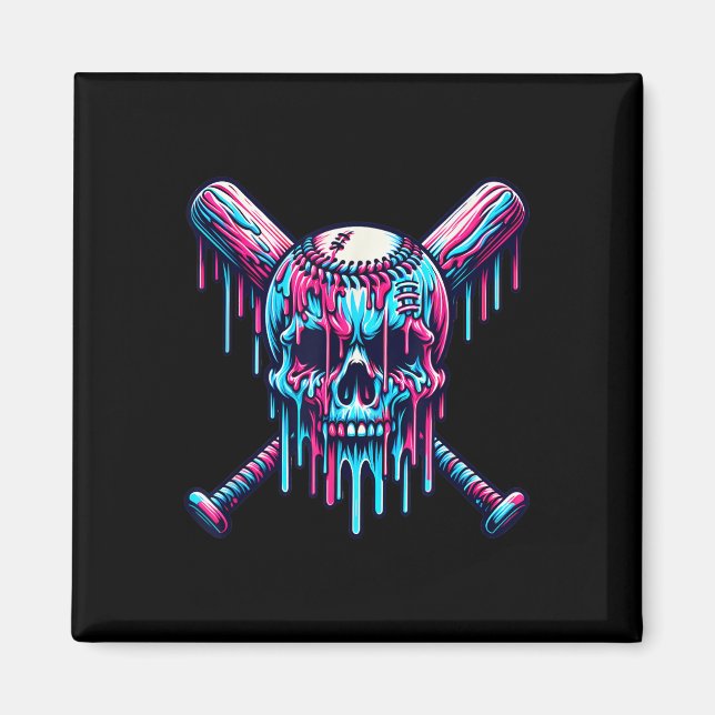 Íman Baseball Skull Drill Baseball Driball Driball Ice  (Frente)