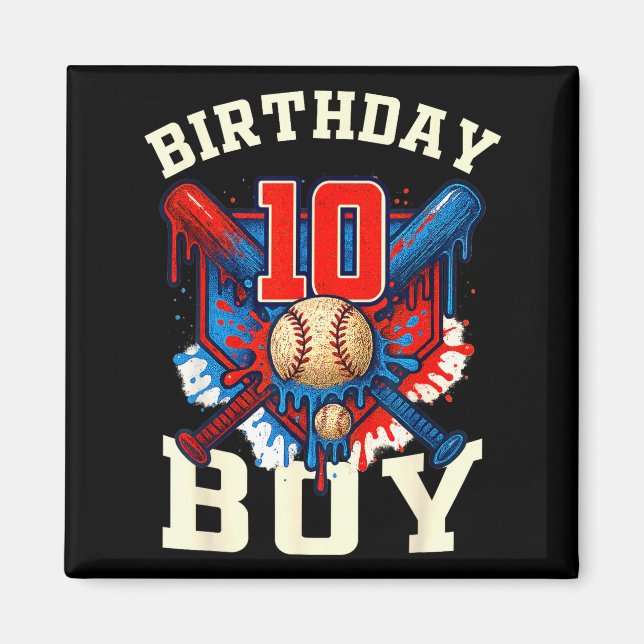 Íman Baseball Splash Drip 10th Birthday Srts Lover Boy  (Frente)
