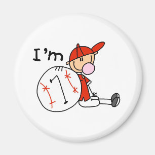 Íman Basebol de Menino Eu Tenho 7 Anos