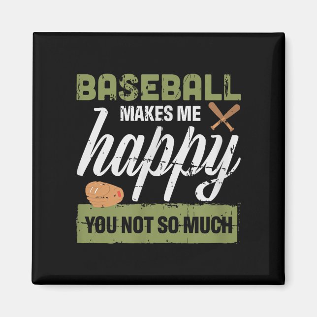 Íman Basebol Me Faz Feliz Você Não Tanto Presente Baseb (Frente)