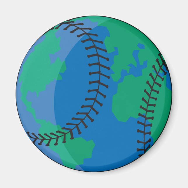 Íman basebol mundial globo terrestre (Frente)