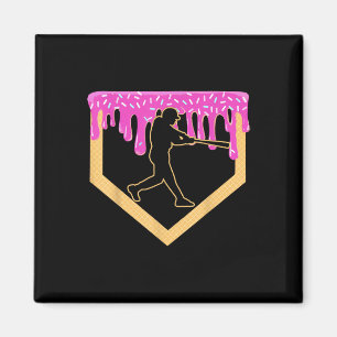 Íman Basebol Sorvete de Placa Inicial de Beisebol