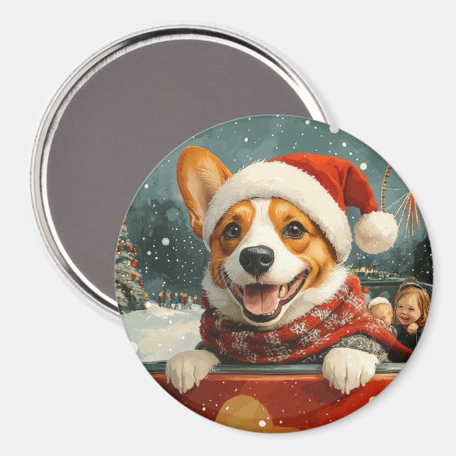 Íman Basenji Dog Roller Porta copos Natal (Front/Back)