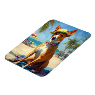 Íman Basenji na praia, presente de verão para amantes d