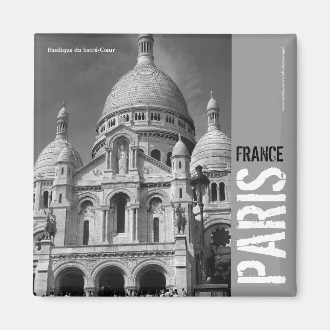 Íman Basilique du Sacré-Coeur Paris Square Magnet (Frente)