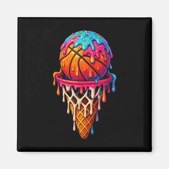 Íman Basketball Ice Cream Drip For Boys Girls Youth Bas (Frente)