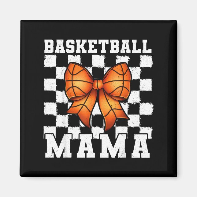 Íman Basketball Mama Coquette Bow Game Day Funny Srts L (Frente)
