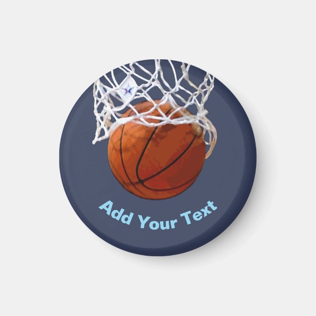Íman Basketball Your Name Text Message Slogan Custom (Frente)