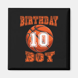 Íman Basquete - Birthday Boy 10 Year 10th Birthda