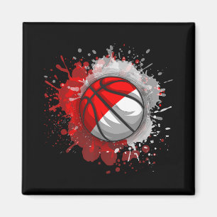 Íman Basquete Com Bandeira Da Indonésia