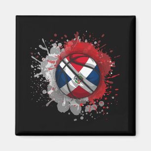 Íman Basquete Com Bandeira Da República Dominicana