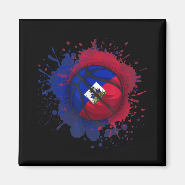 Íman Basquete Com Bandeira Do Haiti (Frente)