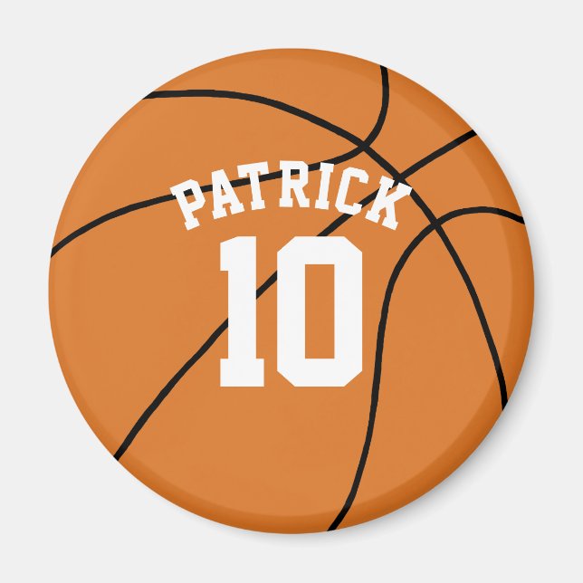 Íman Basquete com Nome e Número de Equipe (Frente)