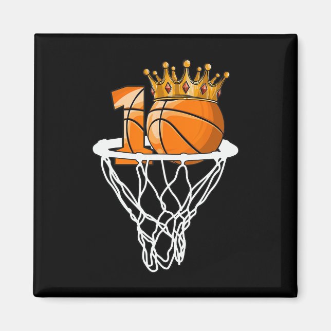 Íman Basquete Feliz 10º Aniversário Bola 10 Anos (Frente)