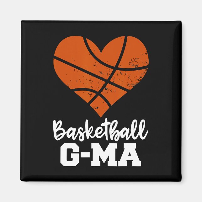 Íman Basquete G-mães Diversão de Basquete Heart Grandma (Frente)