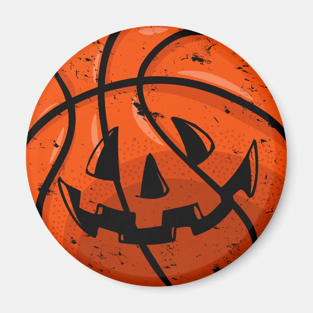 Íman Basquete Jack O Lanterna Grunge Halloween Pumpkin (Frente)