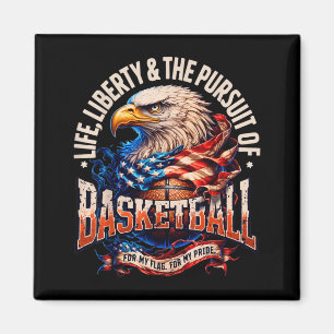 Íman Basquete Orgulhosamente Retro Águia Bandeira Ameri