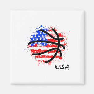 Íman Basquete Patriótico 4 De Julho Homens EUA American