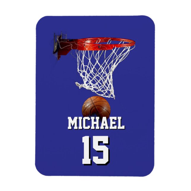 Íman Basquetebol Adicione seu Nome e Número Pop Art (Vertical)