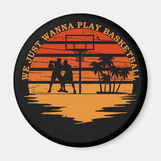 Íman basquetebol engraçado (Frente)