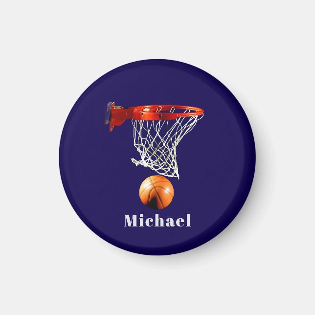 Íman Basquetebol Substitua pelo Seu Nome (Frente)