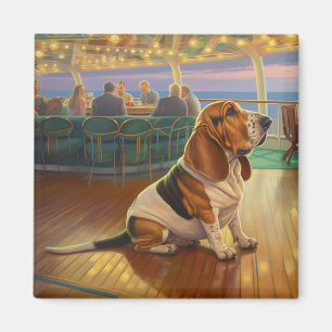 Íman Basset Hound Christmas Cruise: Feriado Pawsome