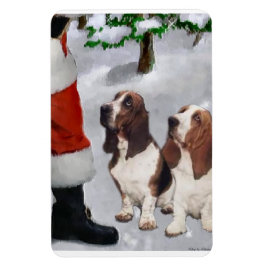 Íman Basset Hound com Natal de Papais noeis