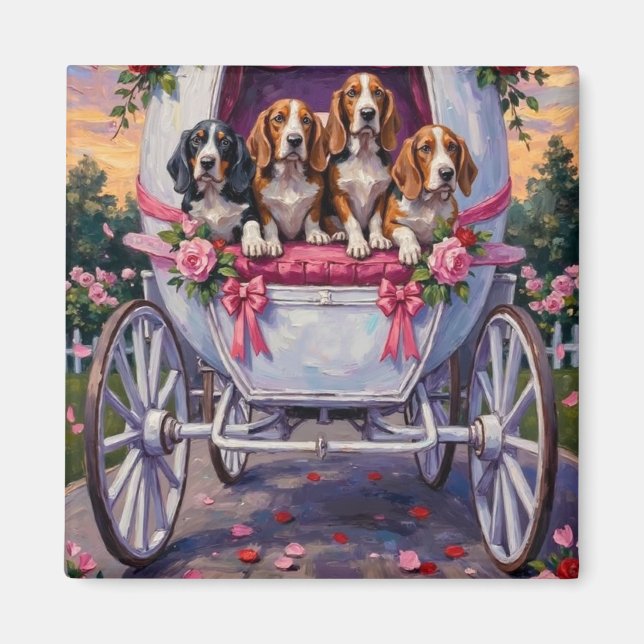 Íman Basset Hound Dog Valentine's Day  (Frente)