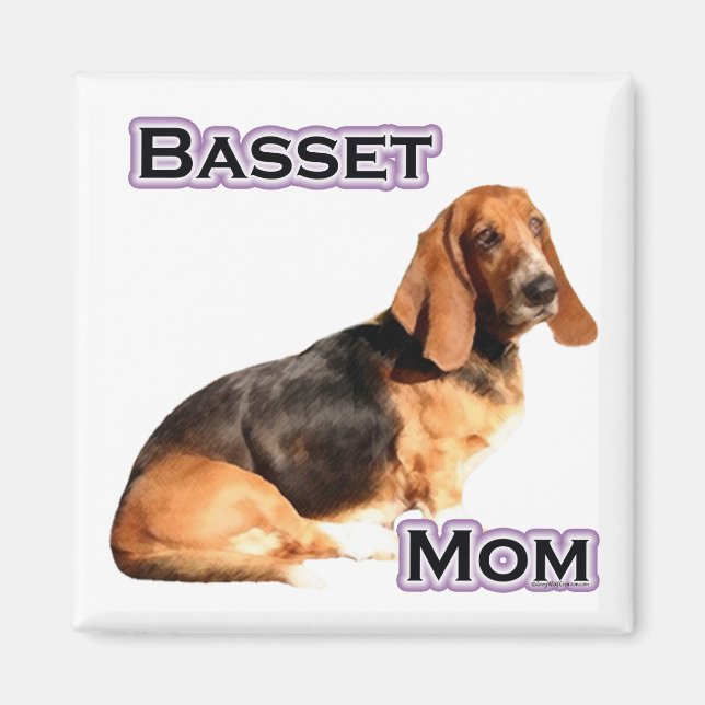 Íman Basset Hound Mãe 4 - Magnet (Frente)