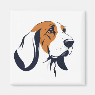 Íman Basset Hound Vetor Art Animal Modern Urban City
