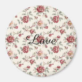 Íman Bastante Chic Vermelho Creme Floral  