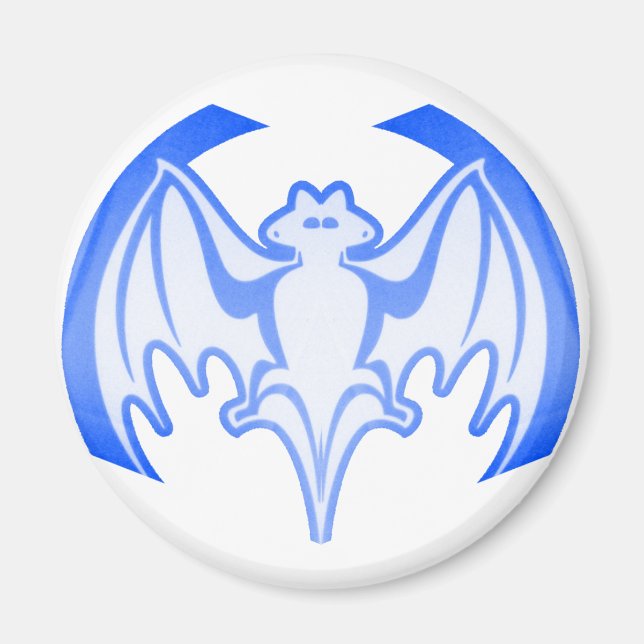 Íman Bat Blue Inv The MUSEUM Zazzle Gifts (Frente)