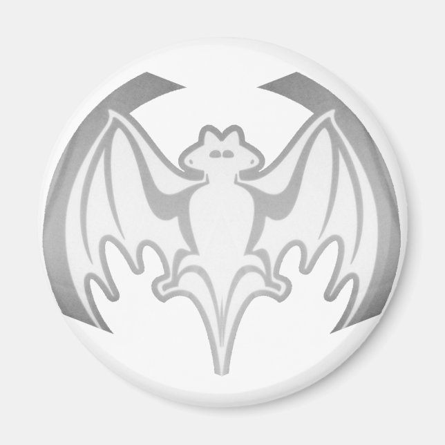 Íman Bat Cinza Inv The MUSEUM Zazzle Gifts (Frente)