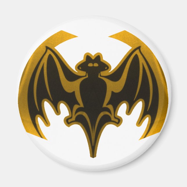 Íman Bat Dourado O MUSEUM Zazzle Dons (Frente)