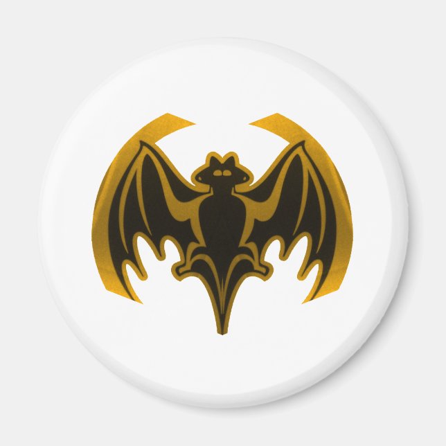 Íman Bat Dourado O MUSEUM Zazzle Dons (Frente)