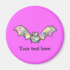 Íman Bat E Coração Rosa Do Halloween