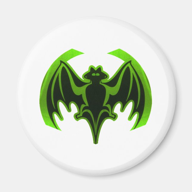 Íman Bat Green MUSEUM Zazzle Gifts (Frente)