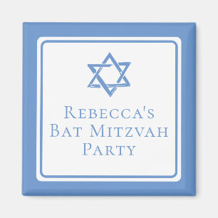 Íman Bat Mitzvah Party Light Blue Star de David