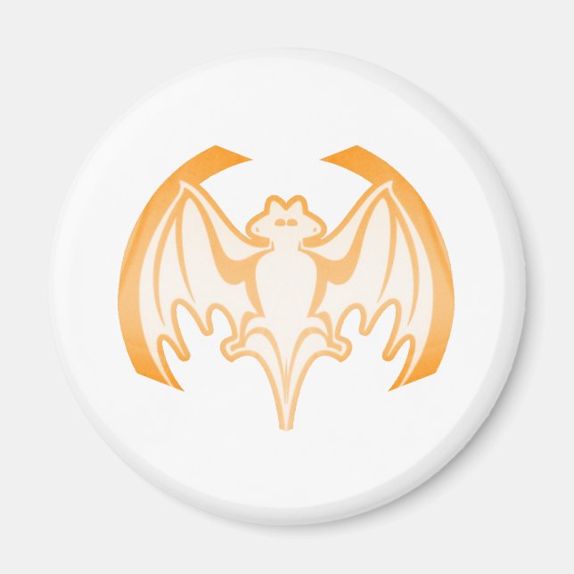 Íman Bat Orange Inv The MUSEUM Zazzle Gifts (Frente)