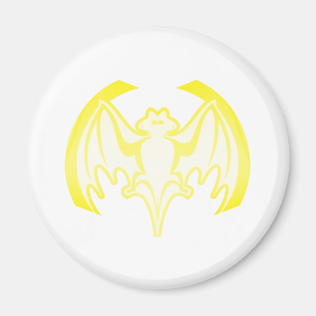 Íman Bat Yellow Inv The MUSEUM Zazzle Gifts (Frente)