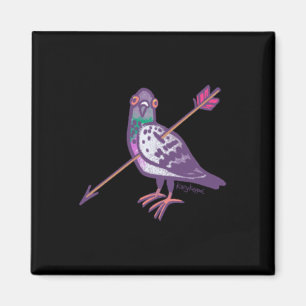 Íman Batalha De Pombo No Adesivo Roxo