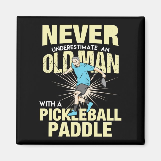 Íman Batalhão - Homem Velho Com Uma Alça De Pickleball (Frente)