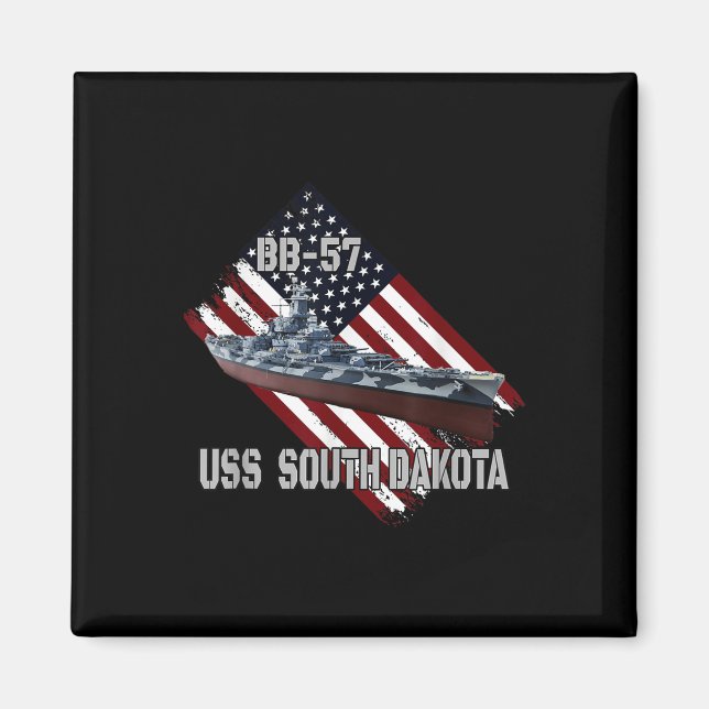 Íman Batalhão Uss Dakota do Sul Bb-57 &amp; Guerra de C (Frente)