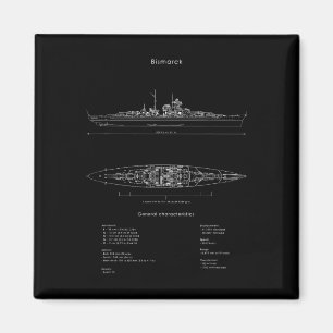 Íman Batalhas Ww2 do Modelo de Navio Bismarck Alemão da