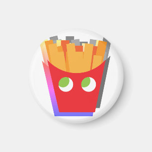 Íman Batata Frita Simples Moderna Vermelha e Amarela co
