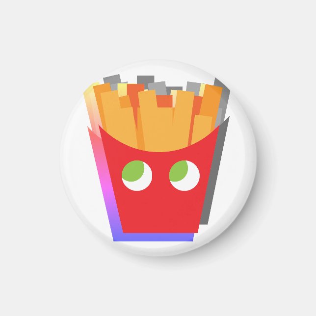 Íman Batata Frita Simples Moderna Vermelha e Amarela co (Frente)