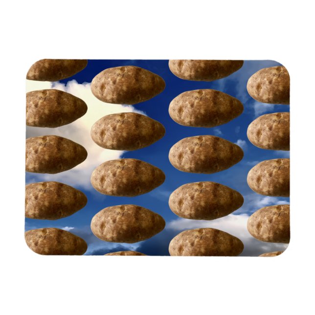 Íman Batatas Espaciais Voadoras Engraçadas Foto de Bata (Horizontal)