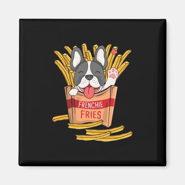 Íman Batatas Fritas - Bulldog Francês Comida Rápida Amo (Frente)